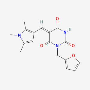 molecular formula C17H17N3O4 B5151404 1-(2-furylmethyl)-5-[(1,2,5-trimethyl-1H-pyrrol-3-yl)methylene]-2,4,6(1H,3H,5H)-pyrimidinetrione 