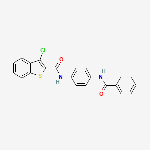 N-[4-(benzoylamino)phenyl]-3-chloro-1-benzothiophene-2-carboxamide