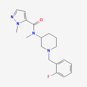 molecular formula C18H23FN4O B5151423 N-[1-(2-fluorobenzyl)-3-piperidinyl]-N,1-dimethyl-1H-pyrazole-5-carboxamide 