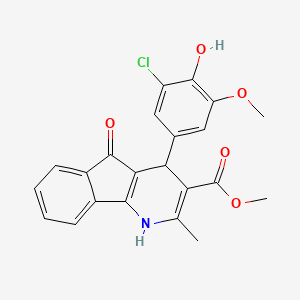 molecular formula C22H18ClNO5 B5151436 methyl 4-(3-chloro-4-hydroxy-5-methoxyphenyl)-2-methyl-5-oxo-4,5-dihydro-1H-indeno[1,2-b]pyridine-3-carboxylate 