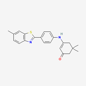 5,5-dimethyl-3-{[4-(6-methyl-1,3-benzothiazol-2-yl)phenyl]amino}-2-cyclohexen-1-one
