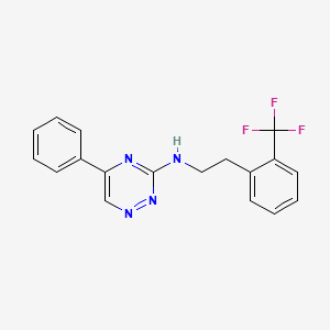 molecular formula C18H15F3N4 B5151457 5-phenyl-N-{2-[2-(trifluoromethyl)phenyl]ethyl}-1,2,4-triazin-3-amine 