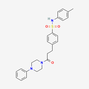 molecular formula C26H29N3O3S B5151461 N-(4-methylphenyl)-4-[3-oxo-3-(4-phenyl-1-piperazinyl)propyl]benzenesulfonamide 