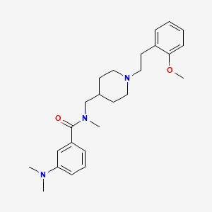 molecular formula C25H35N3O2 B5151473 3-(dimethylamino)-N-({1-[2-(2-methoxyphenyl)ethyl]-4-piperidinyl}methyl)-N-methylbenzamide 