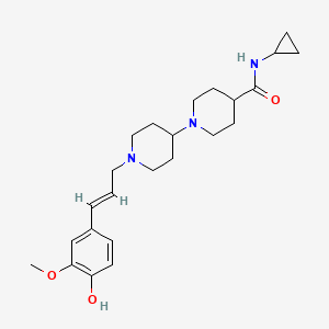 molecular formula C24H35N3O3 B5151482 N-cyclopropyl-1'-[(2E)-3-(4-hydroxy-3-methoxyphenyl)-2-propen-1-yl]-1,4'-bipiperidine-4-carboxamide 