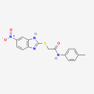 molecular formula C16H14N4O3S B5151491 N-(4-methylphenyl)-2-[(5-nitro-1H-benzimidazol-2-yl)thio]acetamide 