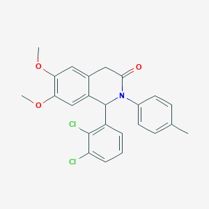 molecular formula C24H21Cl2NO3 B5151497 1-(2,3-dichlorophenyl)-6,7-dimethoxy-2-(4-methylphenyl)-1,4-dihydro-3(2H)-isoquinolinone 