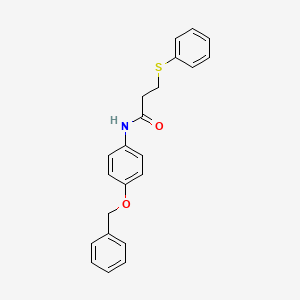 molecular formula C22H21NO2S B5151511 N-[4-(benzyloxy)phenyl]-3-(phenylthio)propanamide 