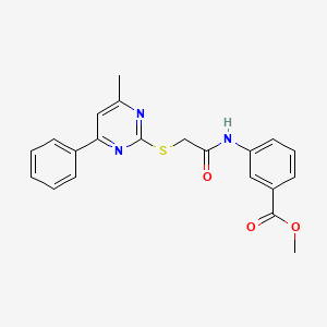 molecular formula C21H19N3O3S B5151527 methyl 3-({[(4-methyl-6-phenyl-2-pyrimidinyl)thio]acetyl}amino)benzoate 