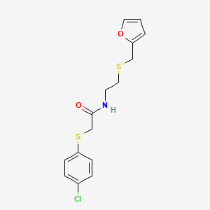 molecular formula C15H16ClNO2S2 B5151532 2-[(4-chlorophenyl)thio]-N-{2-[(2-furylmethyl)thio]ethyl}acetamide 
