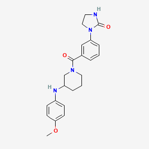 molecular formula C22H26N4O3 B5151548 1-[3-({3-[(4-methoxyphenyl)amino]-1-piperidinyl}carbonyl)phenyl]-2-imidazolidinone 