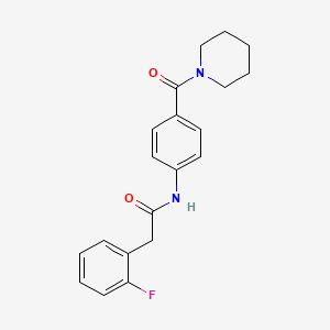 molecular formula C20H21FN2O2 B5151552 2-(2-fluorophenyl)-N-[4-(1-piperidinylcarbonyl)phenyl]acetamide 