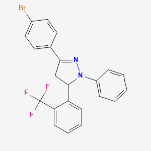 molecular formula C22H16BrF3N2 B5151559 3-(4-bromophenyl)-1-phenyl-5-[2-(trifluoromethyl)phenyl]-4,5-dihydro-1H-pyrazole 