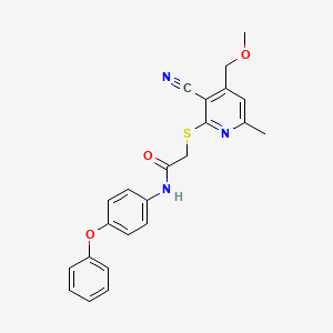 2-{[3-cyano-4-(methoxymethyl)-6-methyl-2-pyridinyl]thio}-N-(4-phenoxyphenyl)acetamide
