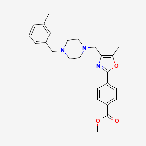 molecular formula C25H29N3O3 B5151595 methyl 4-(5-methyl-4-{[4-(3-methylbenzyl)-1-piperazinyl]methyl}-1,3-oxazol-2-yl)benzoate 