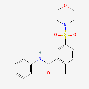 molecular formula C19H22N2O4S B5151625 2-methyl-N-(2-methylphenyl)-5-(4-morpholinylsulfonyl)benzamide 