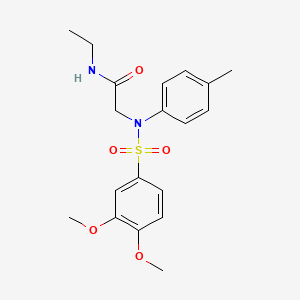 molecular formula C19H24N2O5S B5151641 N~2~-[(3,4-dimethoxyphenyl)sulfonyl]-N~1~-ethyl-N~2~-(4-methylphenyl)glycinamide 