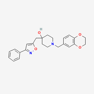 molecular formula C24H26N2O4 B5151651 1-(2,3-dihydro-1,4-benzodioxin-6-ylmethyl)-4-[(3-phenyl-5-isoxazolyl)methyl]-4-piperidinol 