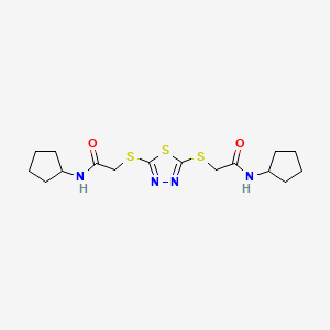 molecular formula C16H24N4O2S3 B5151654 2,2'-[1,3,4-thiadiazole-2,5-diylbis(thio)]bis(N-cyclopentylacetamide) 