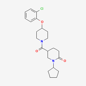 molecular formula C22H29ClN2O3 B5151655 5-{[4-(2-chlorophenoxy)-1-piperidinyl]carbonyl}-1-cyclopentyl-2-piperidinone 