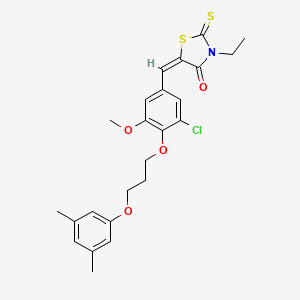 molecular formula C24H26ClNO4S2 B5151660 5-{3-chloro-4-[3-(3,5-dimethylphenoxy)propoxy]-5-methoxybenzylidene}-3-ethyl-2-thioxo-1,3-thiazolidin-4-one 