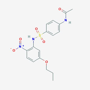 molecular formula C17H19N3O6S B515167 N-[4-({2-nitro-5-propoxyanilino}sulfonyl)phenyl]acetamide 