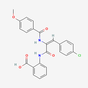 molecular formula C24H19ClN2O5 B5151671 2-({3-(4-chlorophenyl)-2-[(4-methoxybenzoyl)amino]acryloyl}amino)benzoic acid 