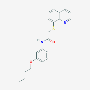molecular formula C21H22N2O2S B5151680 N-(3-butoxyphenyl)-2-(8-quinolinylthio)acetamide 