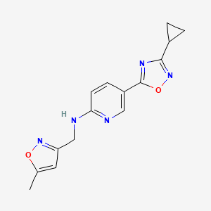 molecular formula C15H15N5O2 B5151692 5-(3-cyclopropyl-1,2,4-oxadiazol-5-yl)-N-[(5-methyl-3-isoxazolyl)methyl]-2-pyridinamine 