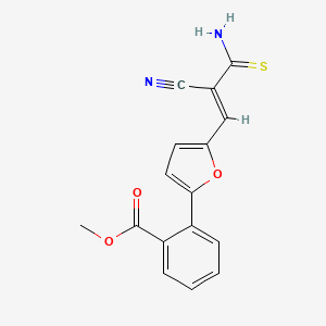 molecular formula C16H12N2O3S B5151701 methyl 2-[5-(3-amino-2-cyano-3-thioxo-1-propen-1-yl)-2-furyl]benzoate 