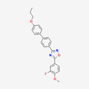 molecular formula C24H21FN2O3 B5151707 5-(3-Fluoro-4-methoxyphenyl)-3-[4-(4-propoxyphenyl)phenyl]-1,2,4-oxadiazole 