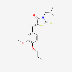 molecular formula C19H25NO3S2 B5151719 5-(4-butoxy-3-methoxybenzylidene)-3-isobutyl-2-thioxo-1,3-thiazolidin-4-one 