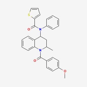 N-[1-(4-methoxybenzoyl)-2-methyl-1,2,3,4-tetrahydro-4-quinolinyl]-N-phenyl-2-thiophenecarboxamide