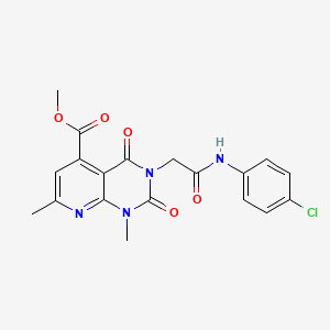 molecular formula C19H17ClN4O5 B5151735 methyl 3-{2-[(4-chlorophenyl)amino]-2-oxoethyl}-1,7-dimethyl-2,4-dioxo-1,2,3,4-tetrahydropyrido[2,3-d]pyrimidine-5-carboxylate 