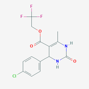 2,2,2-trifluoroethyl 4-(4-chlorophenyl)-6-methyl-2-oxo-1,2,3,4-tetrahydro-5-pyrimidinecarboxylate