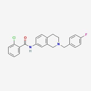 molecular formula C23H20ClFN2O B5151754 2-chloro-N-[2-(4-fluorobenzyl)-1,2,3,4-tetrahydro-7-isoquinolinyl]benzamide 