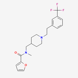 molecular formula C21H25F3N2O2 B5151761 N-methyl-N-[(1-{2-[3-(trifluoromethyl)phenyl]ethyl}-4-piperidinyl)methyl]-2-furamide 