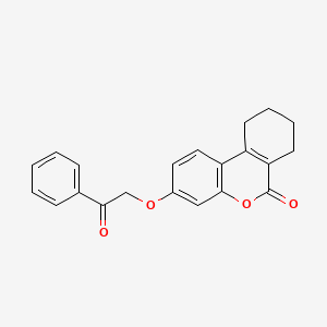 molecular formula C21H18O4 B5151772 3-(2-氧代-2-苯乙氧基)-7,8,9,10-四氢-6H-苯并[c]色满-6-酮 