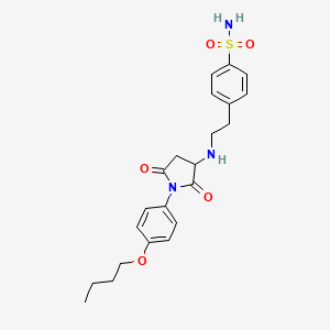 molecular formula C22H27N3O5S B5151815 4-(2-{[1-(4-butoxyphenyl)-2,5-dioxo-3-pyrrolidinyl]amino}ethyl)benzenesulfonamide 