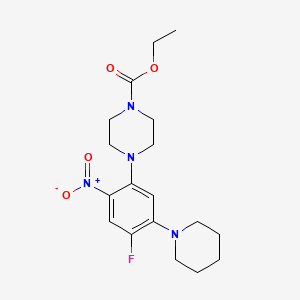 molecular formula C18H25FN4O4 B5151831 ethyl 4-[4-fluoro-2-nitro-5-(1-piperidinyl)phenyl]-1-piperazinecarboxylate 