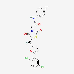 molecular formula C23H16Cl2N2O4S B5151837 2-(5-{[5-(2,5-dichlorophenyl)-2-furyl]methylene}-2,4-dioxo-1,3-thiazolidin-3-yl)-N-(4-methylphenyl)acetamide 