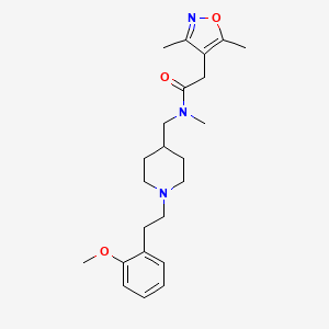 molecular formula C23H33N3O3 B5151839 2-(3,5-dimethyl-4-isoxazolyl)-N-({1-[2-(2-methoxyphenyl)ethyl]-4-piperidinyl}methyl)-N-methylacetamide 