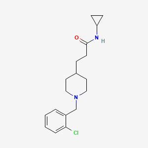 molecular formula C18H25ClN2O B5151847 3-[1-(2-chlorobenzyl)-4-piperidinyl]-N-cyclopropylpropanamide 
