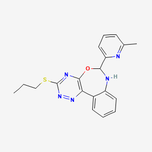 molecular formula C19H19N5OS B5151862 6-(6-methyl-2-pyridinyl)-3-(propylthio)-6,7-dihydro[1,2,4]triazino[5,6-d][3,1]benzoxazepine 
