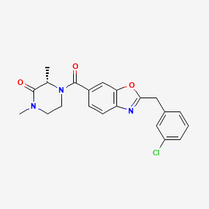 molecular formula C21H20ClN3O3 B5151908 (3S*)-4-{[2-(3-chlorobenzyl)-1,3-benzoxazol-6-yl]carbonyl}-1,3-dimethyl-2-piperazinone 