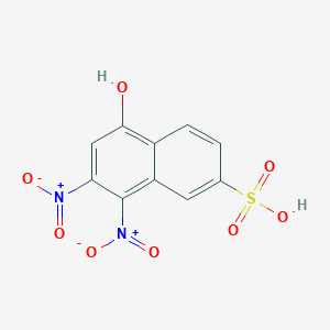 molecular formula C10H6N2O8S B515192 5-Hydroxy-7,8-bisnitro-2-naphthalenesulfonic acid 