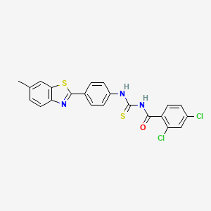 molecular formula C22H15Cl2N3OS2 B5151922 2,4-dichloro-N-({[4-(6-methyl-1,3-benzothiazol-2-yl)phenyl]amino}carbonothioyl)benzamide 