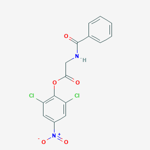 molecular formula C15H10Cl2N2O5 B515196 (2,6-Dichloro-4-nitrophenyl) 2-benzamidoacetate 
