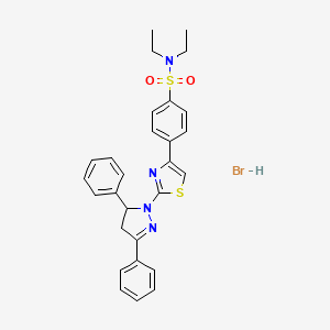 molecular formula C28H29BrN4O2S2 B5151967 4-[2-(3,5-diphenyl-4,5-dihydro-1H-pyrazol-1-yl)-1,3-thiazol-4-yl]-N,N-diethylbenzenesulfonamide hydrobromide 