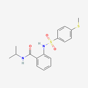 molecular formula C17H20N2O3S2 B5151983 N-isopropyl-2-({[4-(methylthio)phenyl]sulfonyl}amino)benzamide 